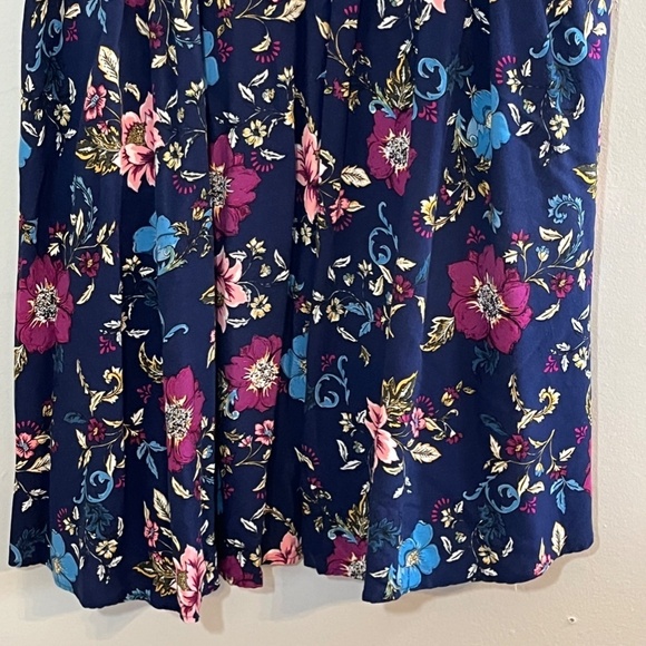Torrid Dress Women 14 Blue Midi Floral Pullover Flowy Boho Western Summer Retro - Picture 6 of 15